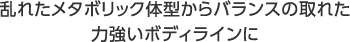 乱れたメタボリック体型からバランスの取れた力強いボディラインに